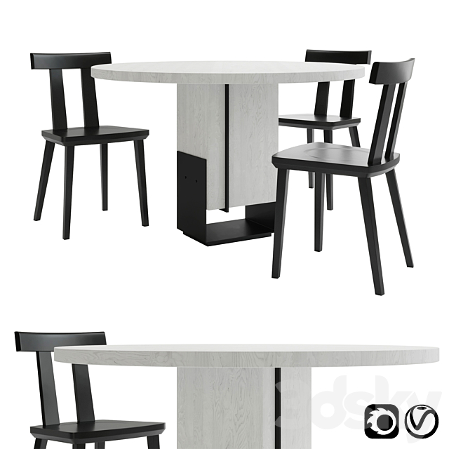 Kitale table with Sipa chair 3DSMax File - thumbnail 1