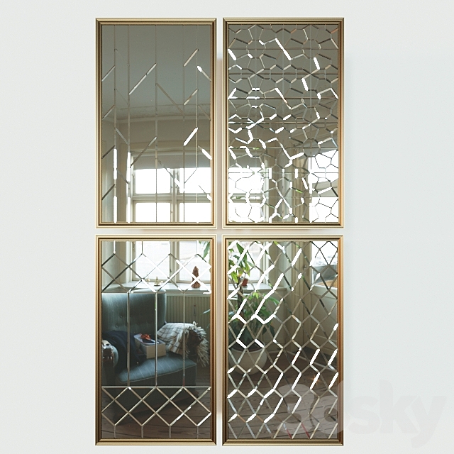 decorative mirror tiles 3d
