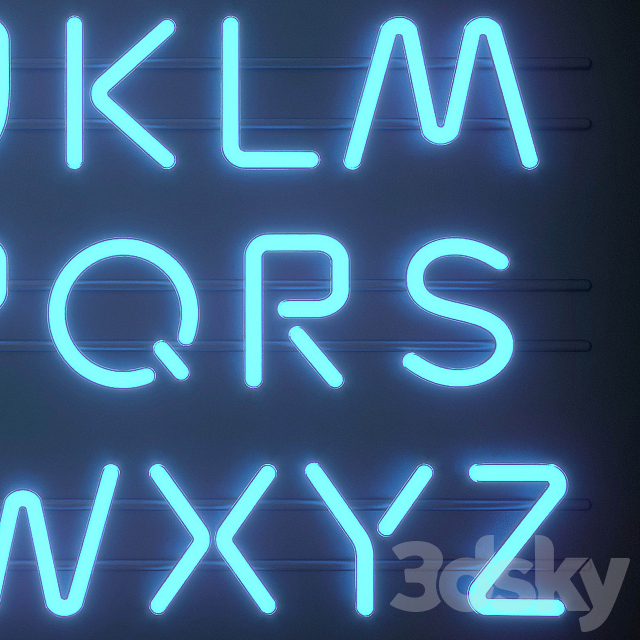 Light modules. Set 06. Neon Alphabet 3d