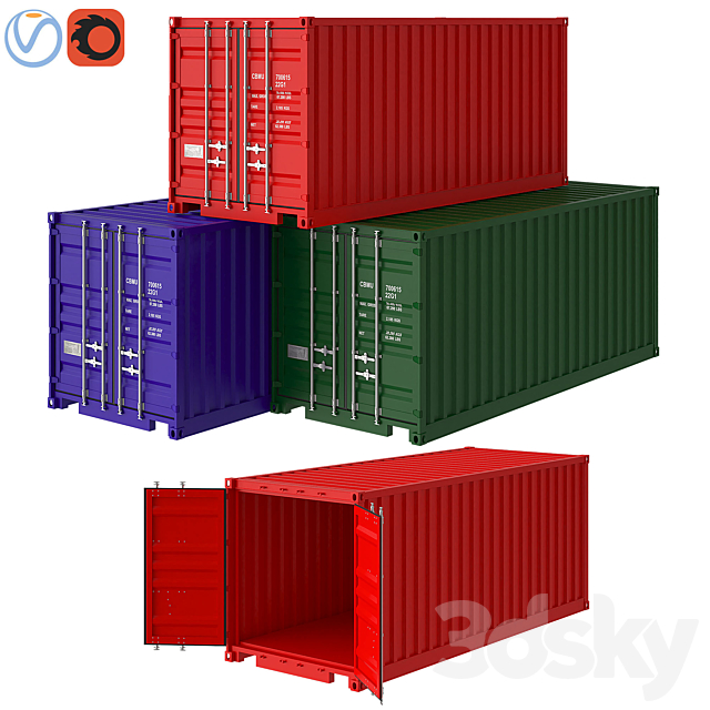 Shipping container 3DSMax File - thumbnail 1