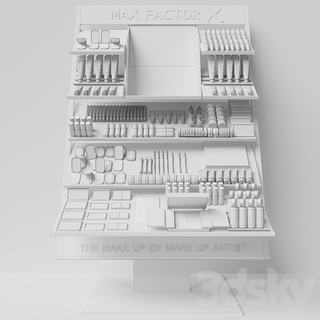 Showcase with professional cosmetics for beauty salons or duty free. Make up 3 3DSMax File - thumbnail 2