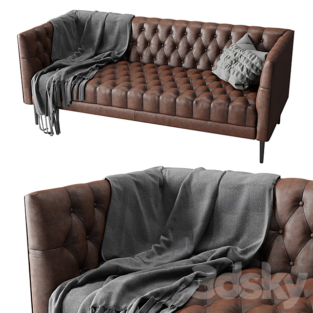 Joybird vaughn leather sofa 3d