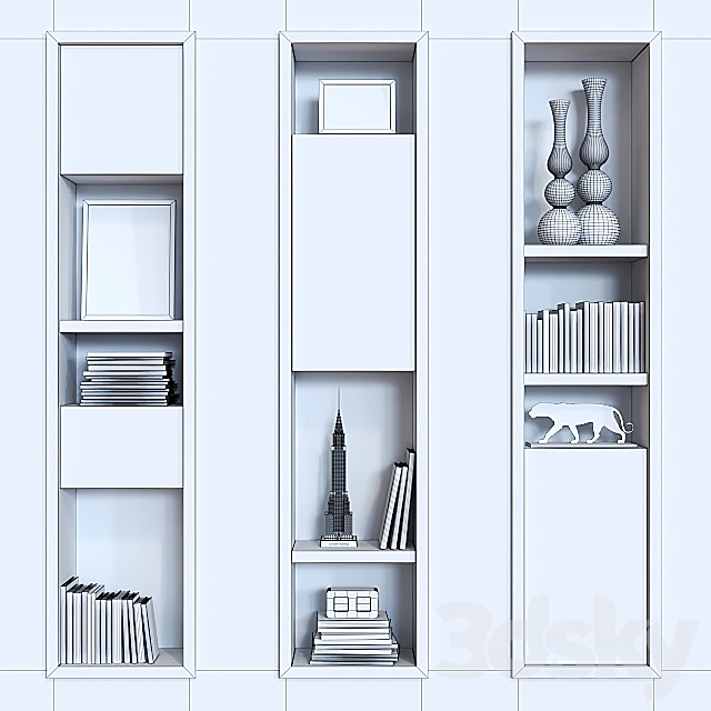 Shelves with decor 6. 3DSMax File - thumbnail 2