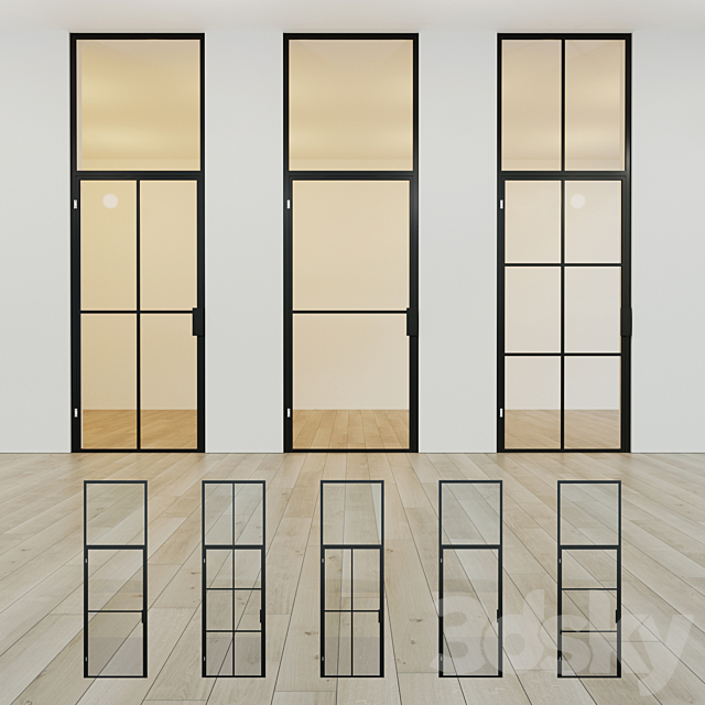 Glass partition. A door. 13 3DSMax File - thumbnail 1