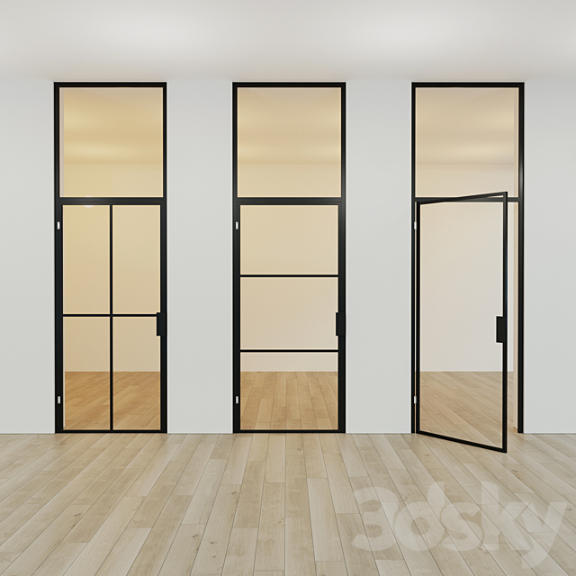 Glass partition. A door. 13 3DSMax File - thumbnail 2