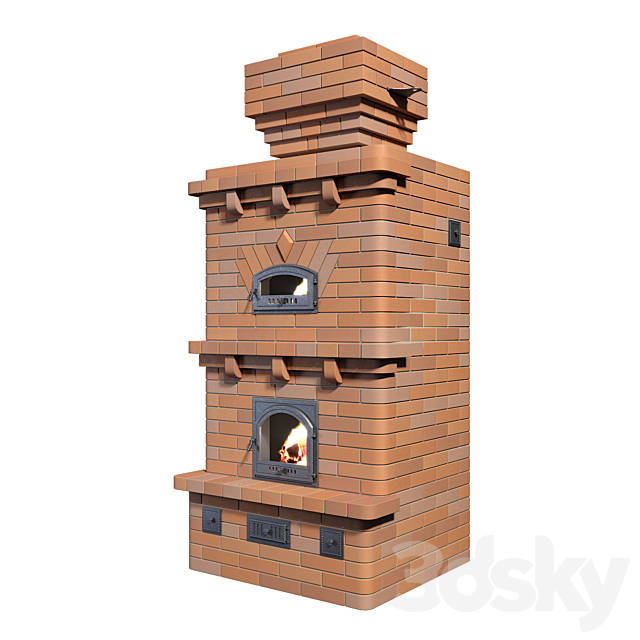 Brick stove 3d