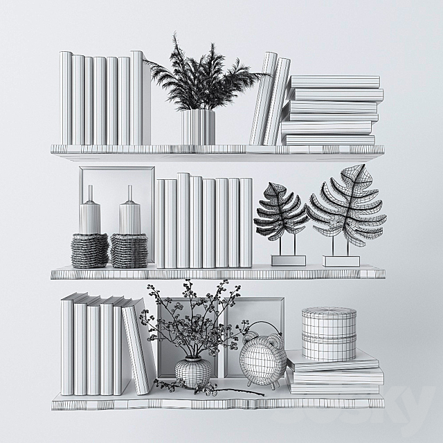 Decorative set for filling shelves 3 3DSMax File - thumbnail 2