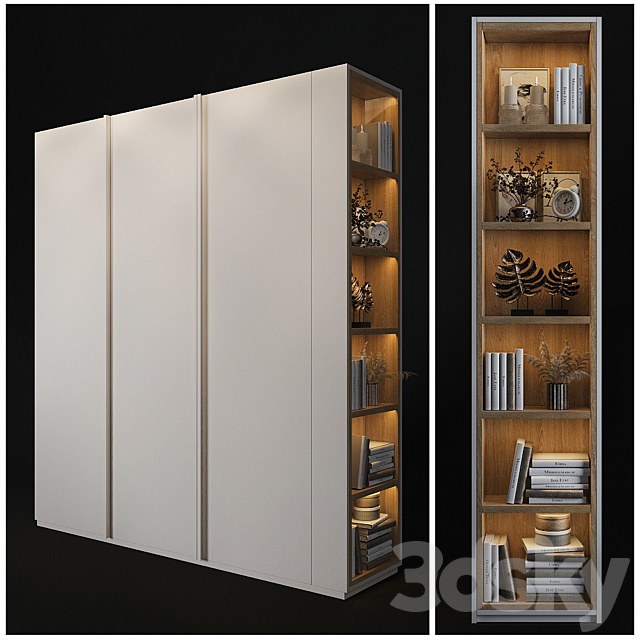 Cabinet with shelves in the end 3DSMax File - thumbnail 1