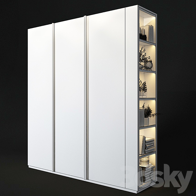 Cabinet with shelves in the end 3DSMax File - thumbnail 2
