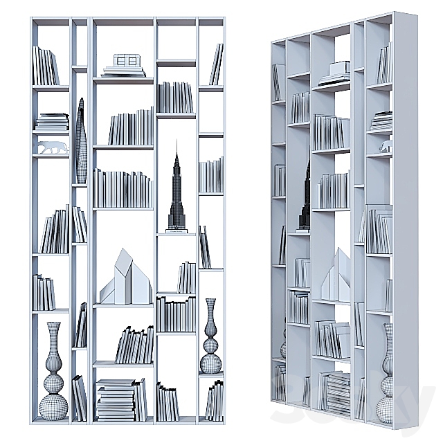 Double-sided shelving 011. 3d