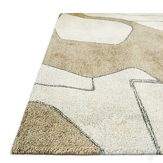 Lines II Fluide Rug by Toulemonde Bochart 3d
