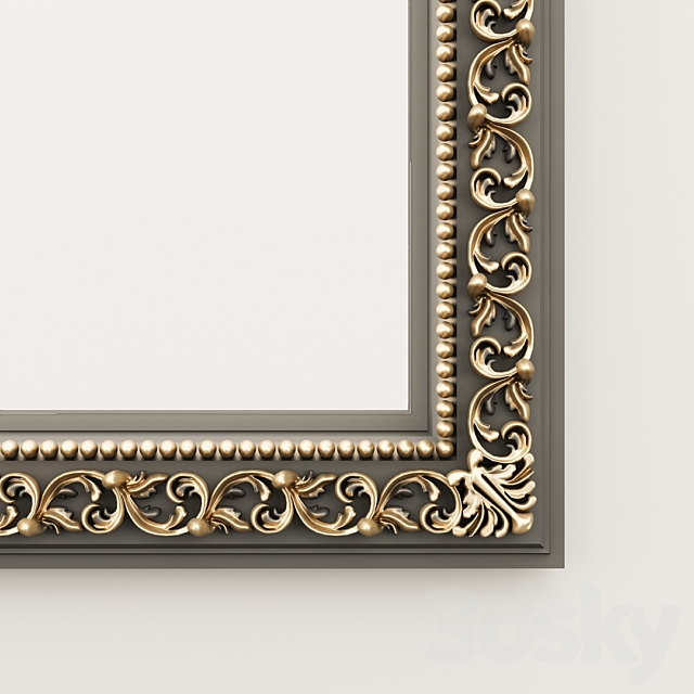 Mirror in a classic baguette 3d