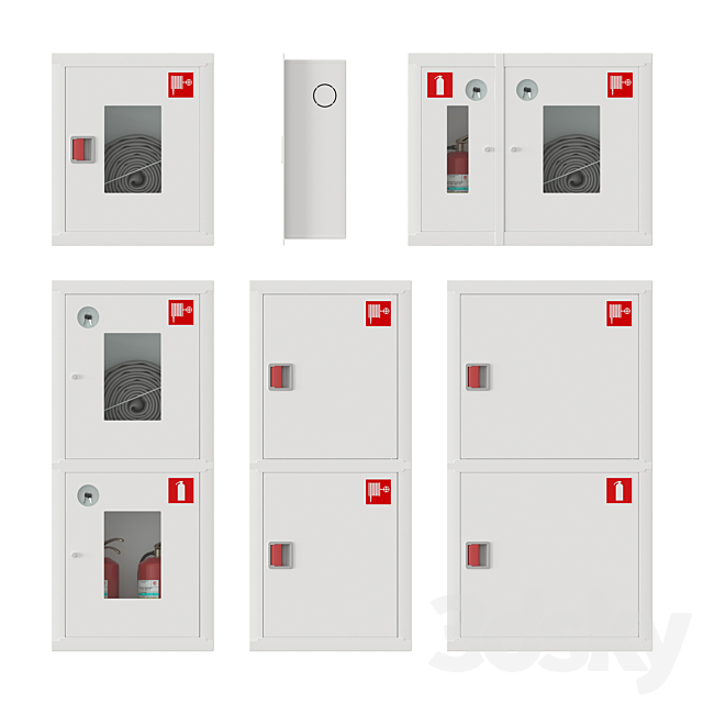 Built-in fire cabinets 3d
