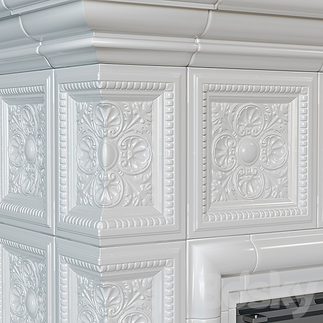 Tile fireplace 02 3d