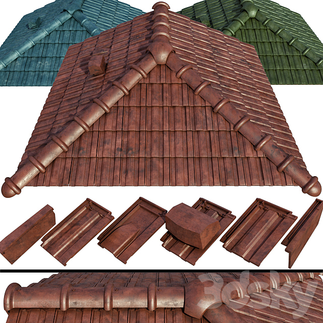 Ceramic tiles and roofing elements 3DSMax File - thumbnail 1