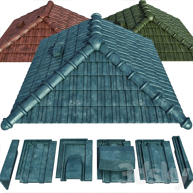 Ceramic tiles and roofing elements 3DSMax File - thumbnail 2