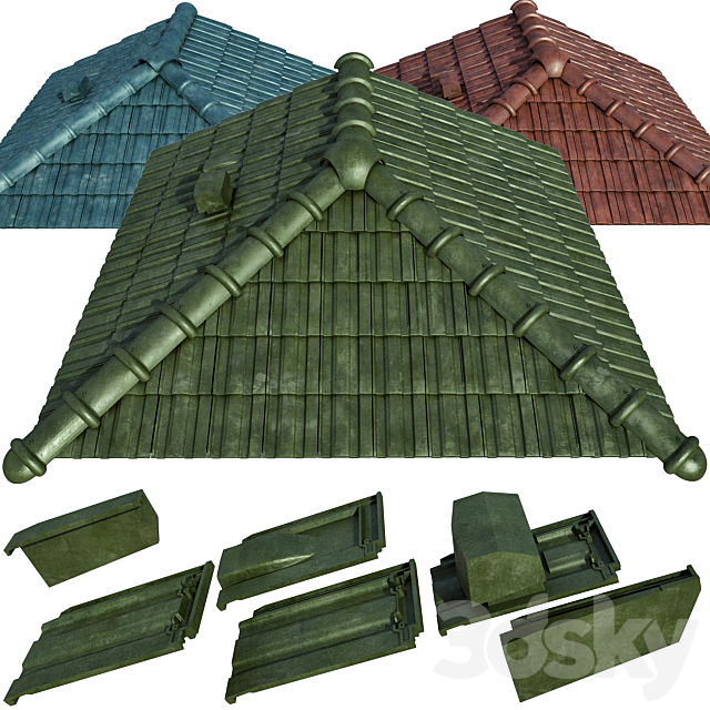 Ceramic tiles and roofing elements 3DSMax File - thumbnail 3