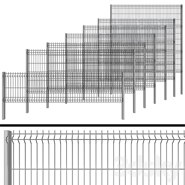 Fence for gates and gates 3DSMax File - thumbnail 2