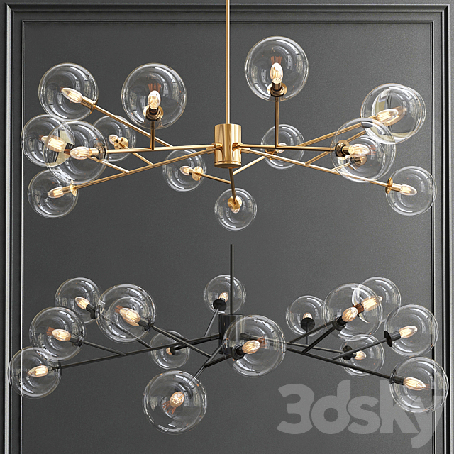 Orion 15 Light Pendant in Gold & Black Pendant light 3D Models
