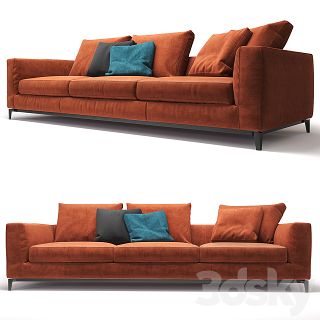 Minotti Andersen sofa 3-seater 3DSMax File - thumbnail 1
