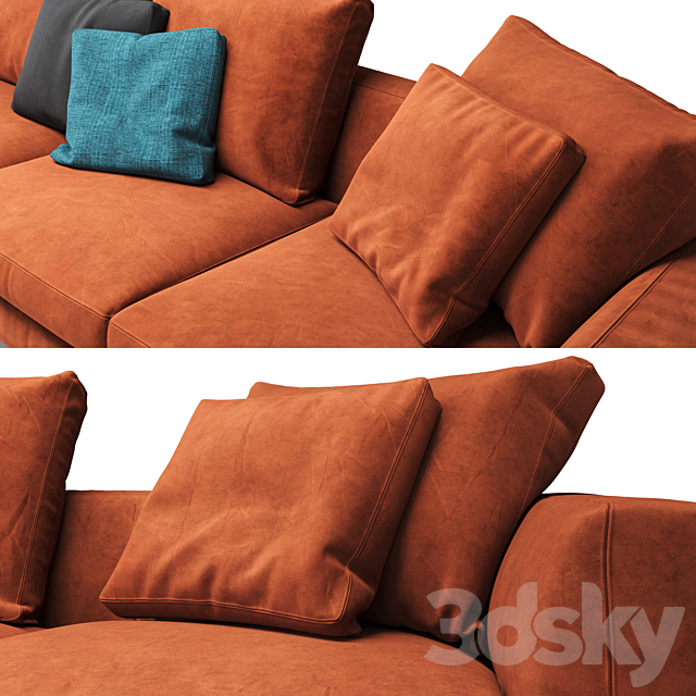 Minotti Andersen sofa 3-seater 3DSMax File - thumbnail 2