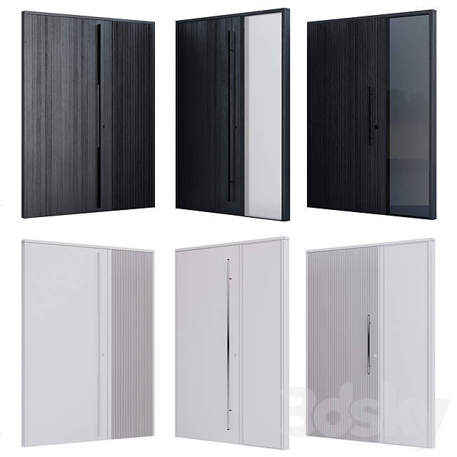 Modern entrance door 3d