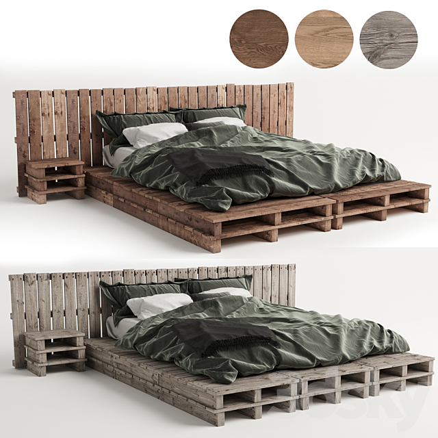Wood pallet bed 3DSMax File - thumbnail 1