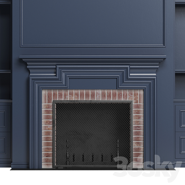 Classic fireplace 3d