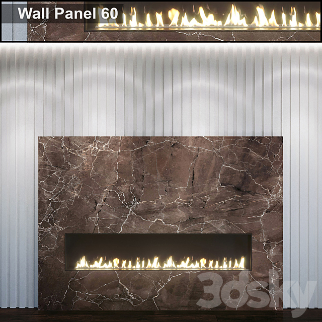 Wall Panel 60. Fireplace 3DSMax File - thumbnail 1