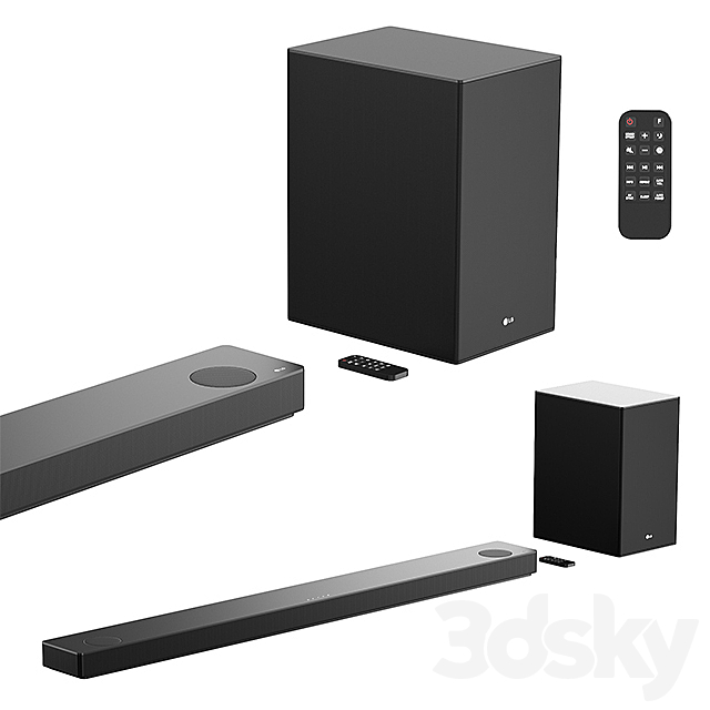LG 5.1.2 ch High Res Audio Sound Bar w- Meridian Technology 3DSMax File - thumbnail 1