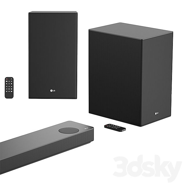 LG 5.1.2 ch High Res Audio Sound Bar w- Meridian Technology 3DSMax File - thumbnail 2