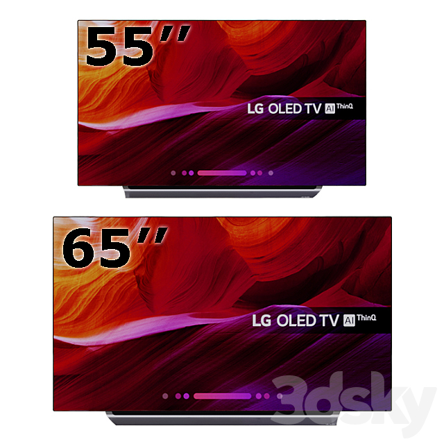LG OLED TV 4K Ultra HD HDR Dolby Vision 55 ” 65 ” 3DSMax File - thumbnail 2