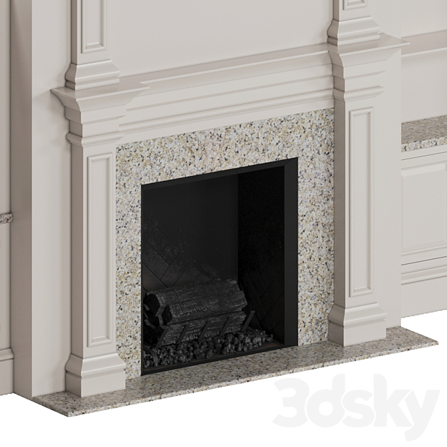 Classic fireplace 3d