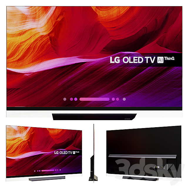 LG 55 65 inch OLED TV 4K Ultra HD HDR 3DSMax File - thumbnail 1