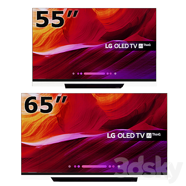 LG 55 65 inch OLED TV 4K Ultra HD HDR 3DSMax File - thumbnail 2