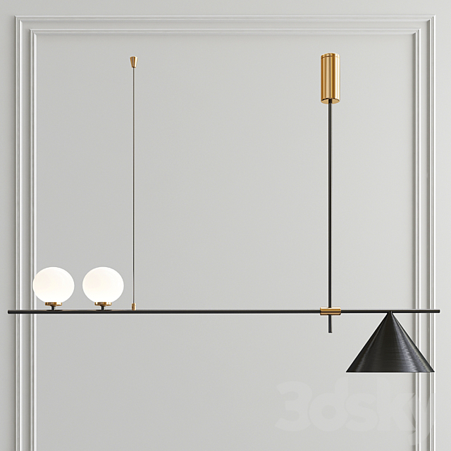 Scandinavian Style Minimalist Chandelier 3d