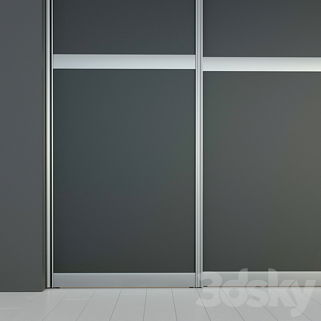 Sliding door. Partition. Closet. five 3d
