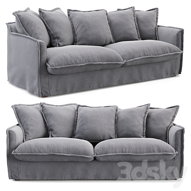 Livingston sofa charcoal gray 3DSMax File - thumbnail 1