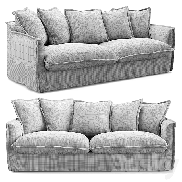 Livingston sofa charcoal gray 3DSMax File - thumbnail 3
