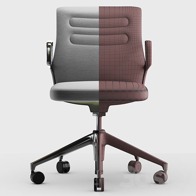 Gray & Sierra Gray Plano Vitra AC 5 Studio Chair 3DSMax File - thumbnail 3