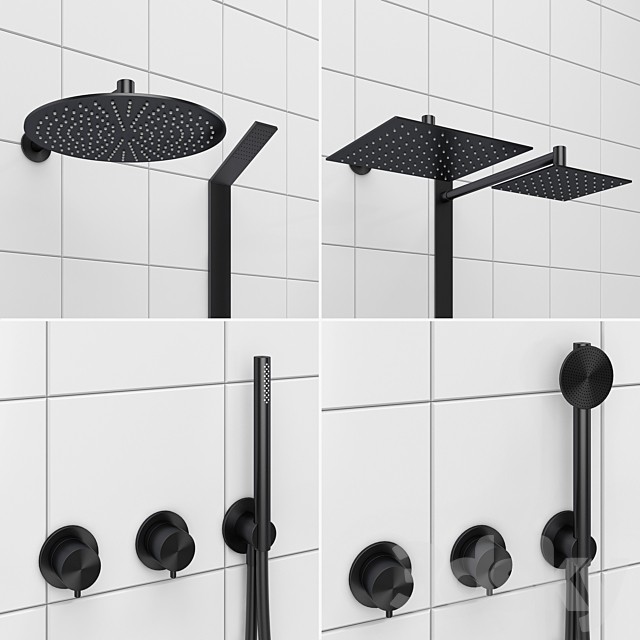 Shower systems and faucets CEA set 40 3d