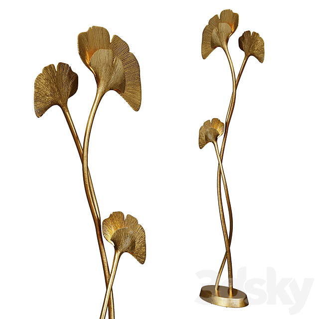 Floor lamp GINKGO BILOBA by Chrystiane Charles 3d
