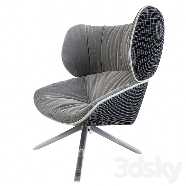 Tabano Swivel Lounge Chair 3DSMax File - thumbnail 3