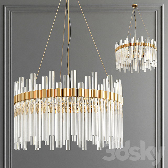 Orion Glass Crystal Chandelier 3DSMax File - thumbnail 1