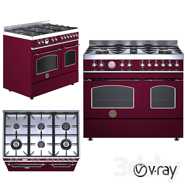 Gas stove HERITAGE-HER100-6-MFE-D-Bertazzoni-268928 3d