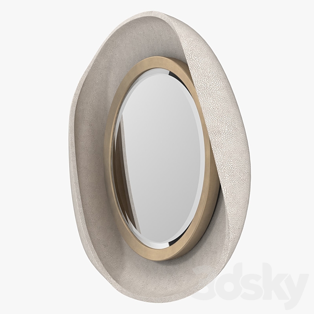 R & Y Augousti – Petal mirror in cream shagreen 3DSMax File - thumbnail 2