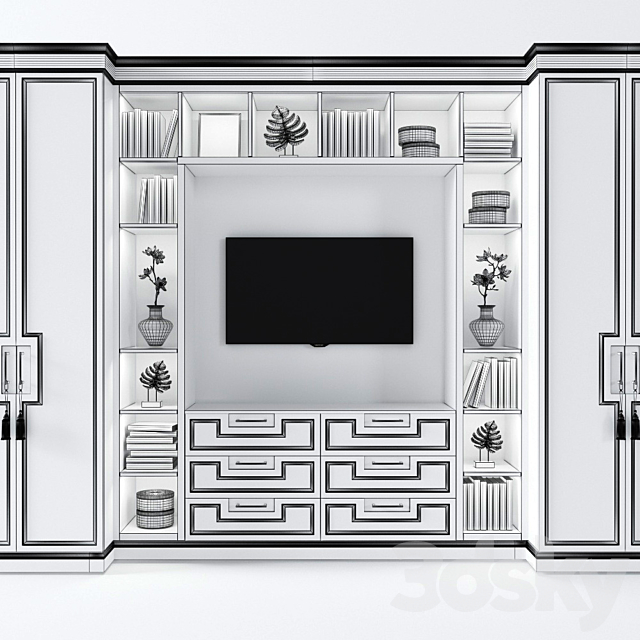 Cabinet with tv area 3 3DSMax File - thumbnail 2