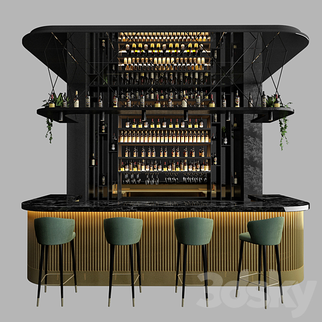 Restaurant bar 3 3d
