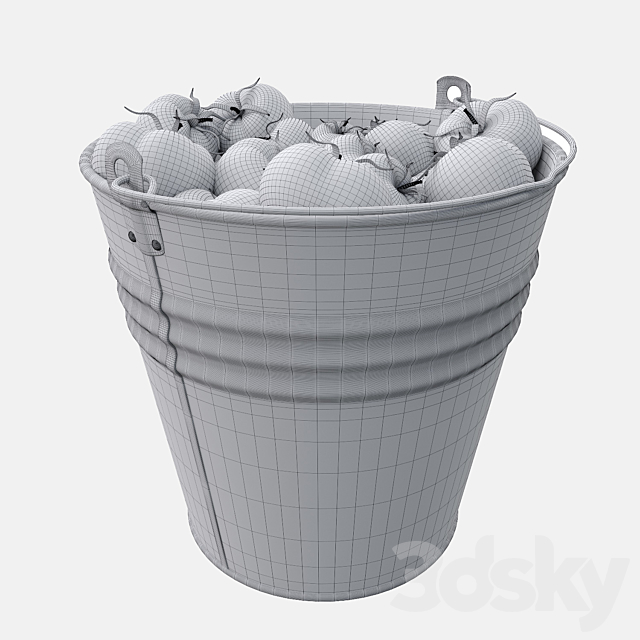 Bucket with tomatoes 3DSMax File - thumbnail 3