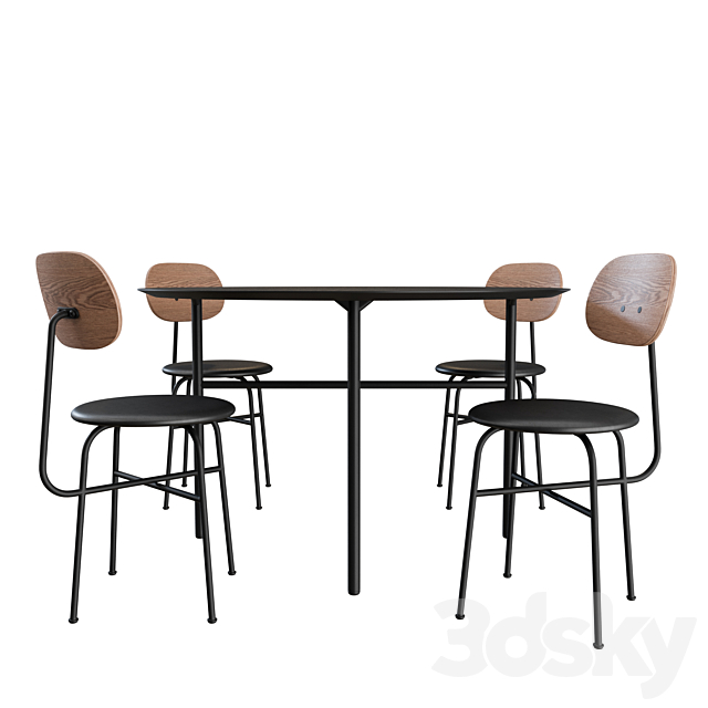 Afteroom Dining Chair + Snaregade Table By MENU 3d